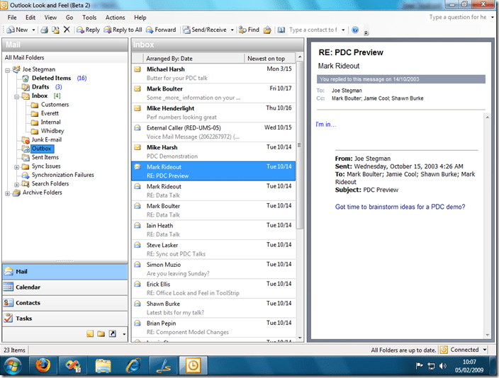 OutlookUserInterface